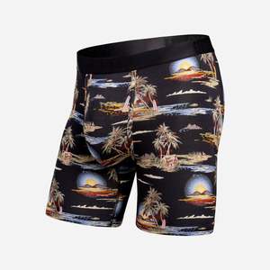 Prints: Classic Icon Boxer Brief: Tropical Landscape - Black