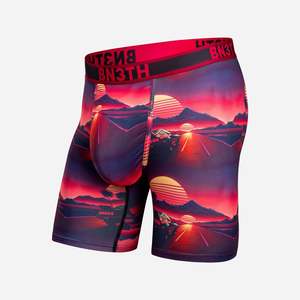 Prints: Pro Flex Max Boxer Brief: Sunset Racing-Cerise