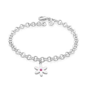 DAISY GEMSTONE CHARM BRACELET - Pink Sapphire