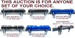 KEEL ROLLER WITH POLYURETHANE ROLLER AND 6-HOLE BRACKET + 2 X END CAP +19MM BOLT