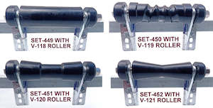 Keel Rollers: KEEL ROLLER POLYURATHANE + 6 HOLE BRACKET+ END CAPS +19MM HEX BOLT FOR BOAT TRAILER