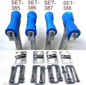 Polyethylene Rollers: KEEL ROLLER-WITH 16MM SHAFT & 'T' STEM BRACKET.