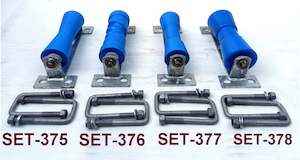 Polyethylene Rollers: KEEL ROLLER WITH 'C' BRACKET + "U" BOLTS + 16MM SHAFT FOR BOAT TRAILERS.
