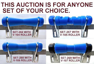 Polyethylene Rollers: KEEL ROLLER POLYETHYLENE + 3 HOLE BRACKET+ END CAPS +19MM SHAFT FOR BOAT TRAILER