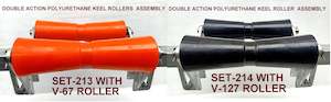 Keel Rollers Brackets Combo Deals: DOUBLE ACTION SUPER HEAVY-DUTY 3 HOLE BRACKET WITH POLYURETHANE ROLLERS FOR BOAT