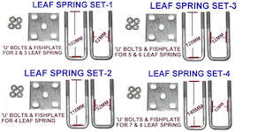 Rubber Rollers: ‘U’ BOLTS SQUAR & FISH PLATE FOR LEAF SPRING BOAT TRAILERS