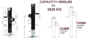 SQUARE JOCKEY STAND 8000LBS OR 3628KG  FOR TRAILERS