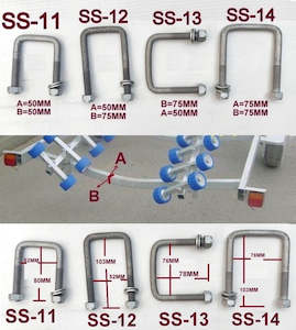 M12 X Fully Galvanized ' U ' Bolts For All Sizes Cross Bar/ Tube/Cross Section.