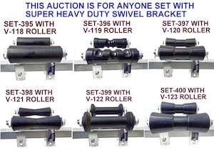 Polyurethane Rollers: KEEL ROLLER WITH SUPER HEAVY DUTY SWIVEL BRACKET & 19MM SHAFT FOR BOAT TRAILERS