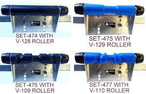 Polyethylene Rollers: KEEL ROLLER WITH POLYURETHANE ROLLER + BRACKET + 2 X END CAP +19MM BOLT