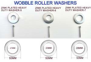 WOBBLE ROLLER ZINK PLATED HEAVYDUTY WASHER WITH S/STEEL SPLIT PIN