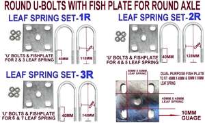 ‘u’ Bolts Round & Fish Plate For Leaf Spring Boat Trailers