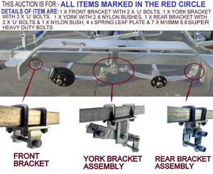 Rubber Rollers: BOAT TRAILER DOUBLE AXLE EYE ROCKER TYPE 50MM SPRING LEAF HOT DIPPED MOUNTING ASSEMBLY KIT
