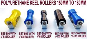Keel Rollers Brackets Combo Deals: KEEL- POLYURETHANE ROLLERS -150MM TO 155MM WITH 'C' BRACKET FOR BOAT TRAILERS