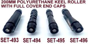 KEEL ROLLER- 200MM + 'C' BRACKET+ 2 X FULL COVER END CAPS +19MM HEX BOLT