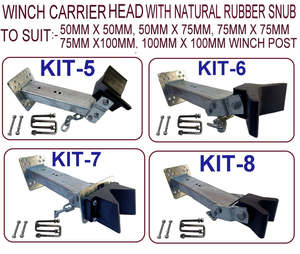 Winch Post(70mm X 70mm) + Carrier + Winch(3000lbs) With Natural Rubber Snub