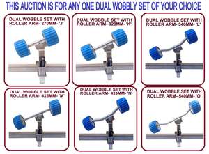 BOAT TRAILER DUAL WOBBLY SUPER HEAVY DUTY SETS FOR BOAT TRAILERS WITH BLUE WOBBLE ROLLER