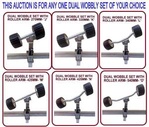 BOAT TRAILER DUAL WOBBLY SUPER HEAVY DUTY SETS FOR BOAT TRAILERS WITH BLACK WOBBLE ROLLER