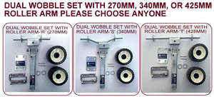 Wobble Rollers Assembly: WOBBLE ROLLER DUAL  ASSEMBLY WITH BLACK WOBBLE ROLLER FOR BOAT TRAILERS
