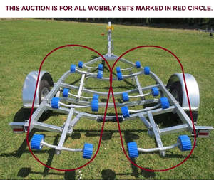 Quad Super Heavy Duty Wobble Set X 4 + Dual Wobble Set X 2 For Boat Trailer.