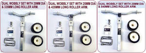 Wobble Rollers Assembly: DUAL SUPER HEAVY-DUTY ASSEMBLY WITH BLACK WOBBLE ROLLER FOR BOAT TRAILERS