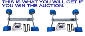 Wobble Rollers Assembly: 2 SETS OF WOBBLY ROLLER  WITH 16MM PIVOT BOLT AND ROCKING ROLLER ARM WITH FIXED HEIGHT FOR BOAT TRAILERS.