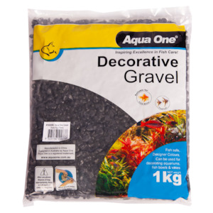 Aquatic Animals: AquaOne: Gravel - Black, 1kg, (7mm)