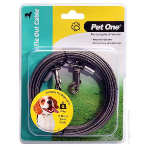 PetOne Tie Out Cable 10M 3mm for Dogs up to 15kg