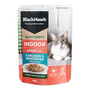 BlackHawk: Cat Indoor Healthy Benefits Chicken, Fish, Gravy Pouch