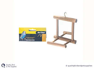 Aviary Birds: AviOne: Bird Toy Wood Framed Mirror With Seat