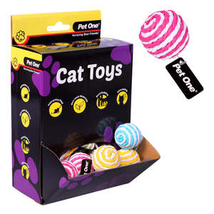 Pet One Cat Toy Paper Mouse & Ball 4.5cm Mix Colour