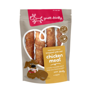 Yours Droolly: Chicken Wrap Sticks Medium 4pk