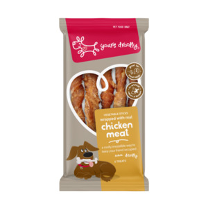 Yours Droolly: Chicken Wrap Sticks Small 5pk