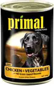 Dogs: Primal Dog Food - Chicken and Vegetable 390g Can