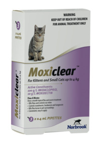 Products: Moxiclear Spot-On Cat Flea & Worm Treatment - 3pk