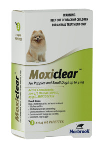 Products: Moxiclear Spot-On Dog Flea & Worm Treatment 3pk