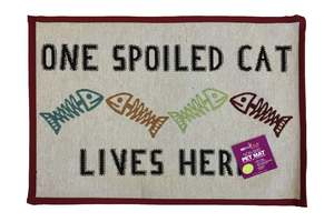 Cats 1: Petrageous Tapestry Placemat “One Spoiled Cat Lives Here”