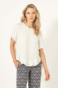 Top: Lemon Tree - Madelaine Top // White