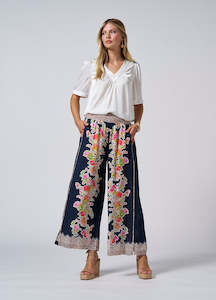 Loobies Story: Loobie's Story - Selene Top // Indigo // Leaf // Silk White