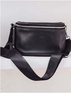 Lemon Tree: Lemon Tree - Dani Leather Bag // Jet // Blonde // Khaki