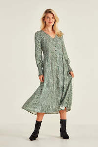 Lemon Tree - Juliette Dress // Green // Black