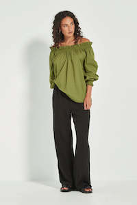Verge - Tamara Top // Denim // Green