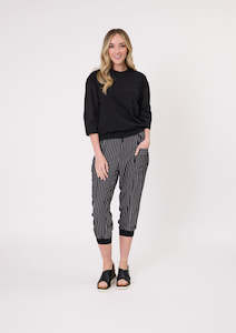 Lemon Tree - Harem Pant // Black & White Stripe