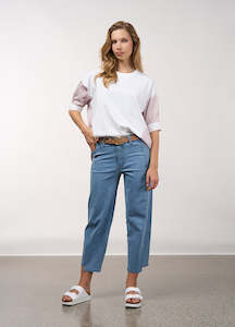 Madly Sweetly: Madly Sweetly - Mixed Media Striped Top // Blush Stripe