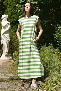Curate: Curate - Tall Order Dress // Green Stripe