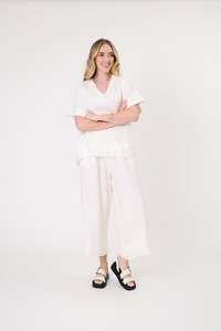 Clothing: Lemon Tree - Nicole Linen Pants // White