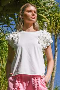 Coop - Ruffle Energy T-Shirt // White