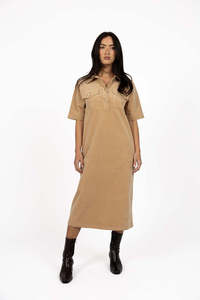 Humidity - Amici Cord Dress // Wheat