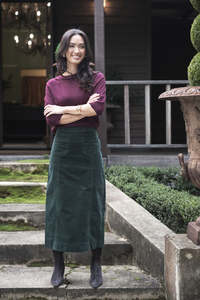 Humidity - Va Va Velour Skirt // Pine