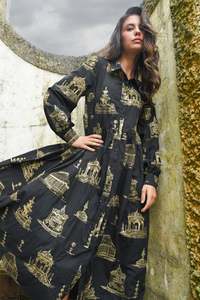 Clothing: Coop - Loom With A View Dress / Black & Gold